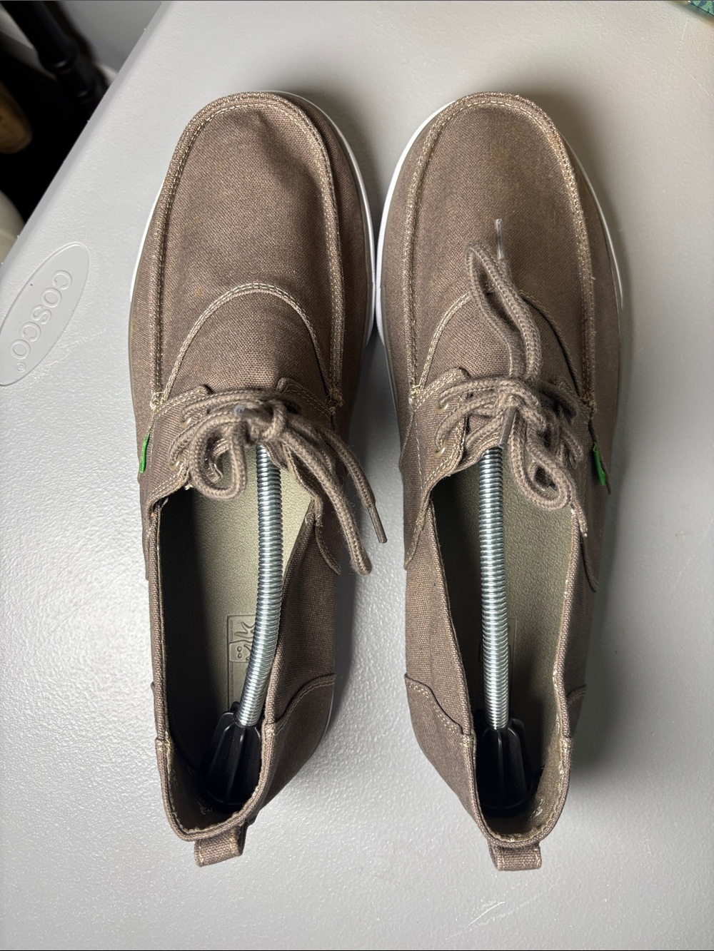 Sanuk Men's Offshore Lace Up Boat Shoes Brown Brindle 13 - Picture 6 of 11